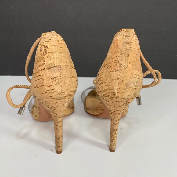 Schutz Womens Josseana Nude Beige Clear Strap Ankle Tie Heels Sandals Size 7.5 B - Picture 5 of 11